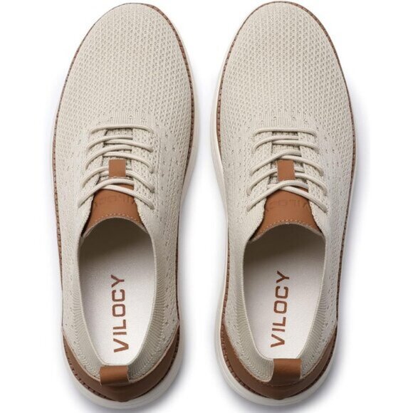 🆕VILOCY Men's Beige Casual Dress Oxfords Business Mesh Breathable Sneakers - Picture 5 of 10